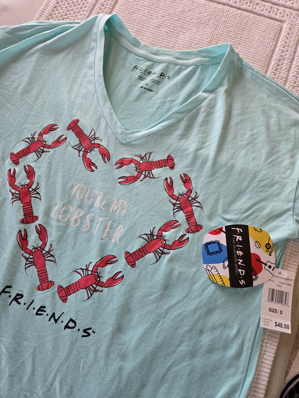 Friends "You're My Lobster" Light Aqua Graphic Tee